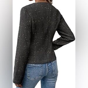 Mina Self Sparking Speckled Tweed Blazer